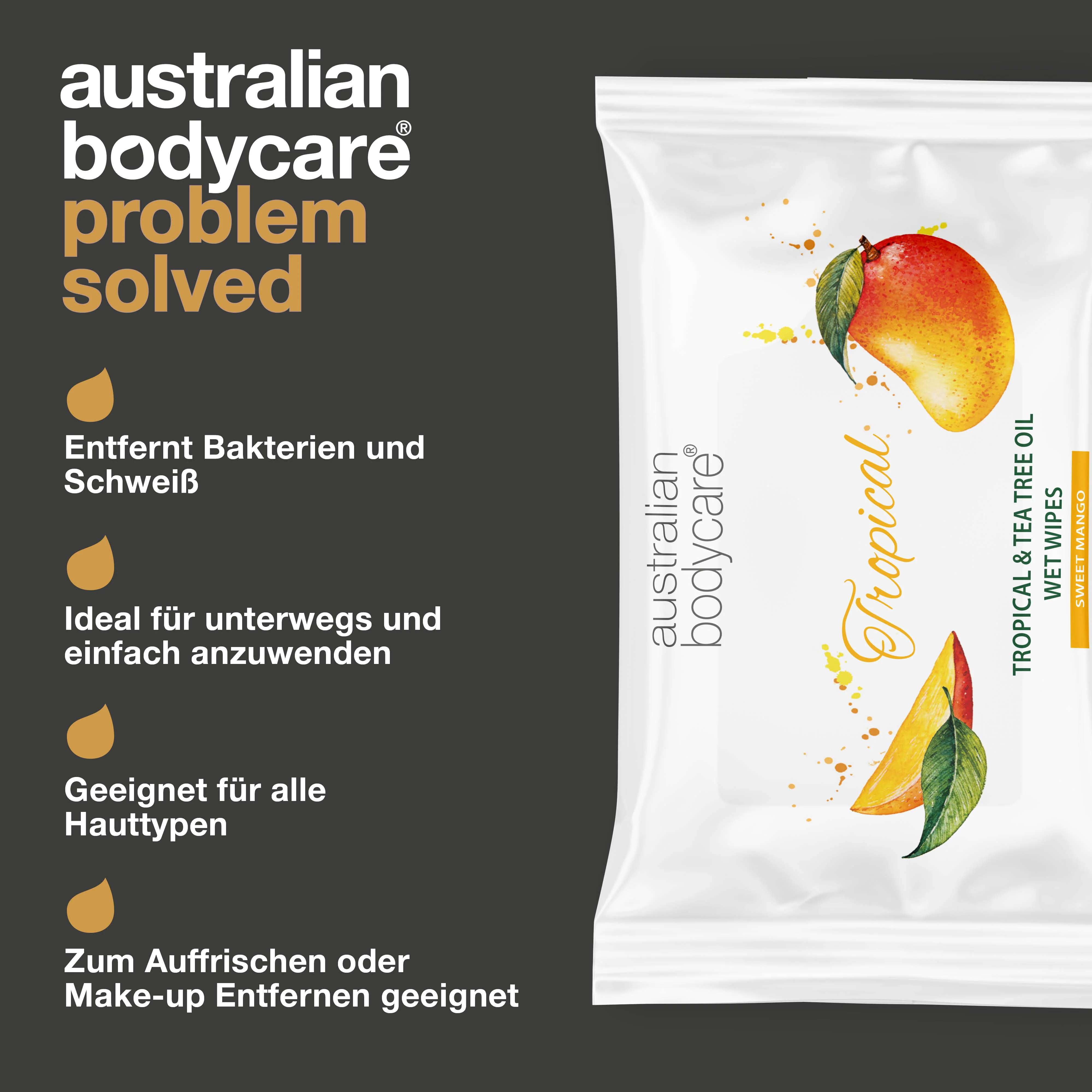 Feuchttücher mit Mangoduft & Teebaumöl 24 Stück — Zur Körper— und Gesichtsreinigung - Image 3