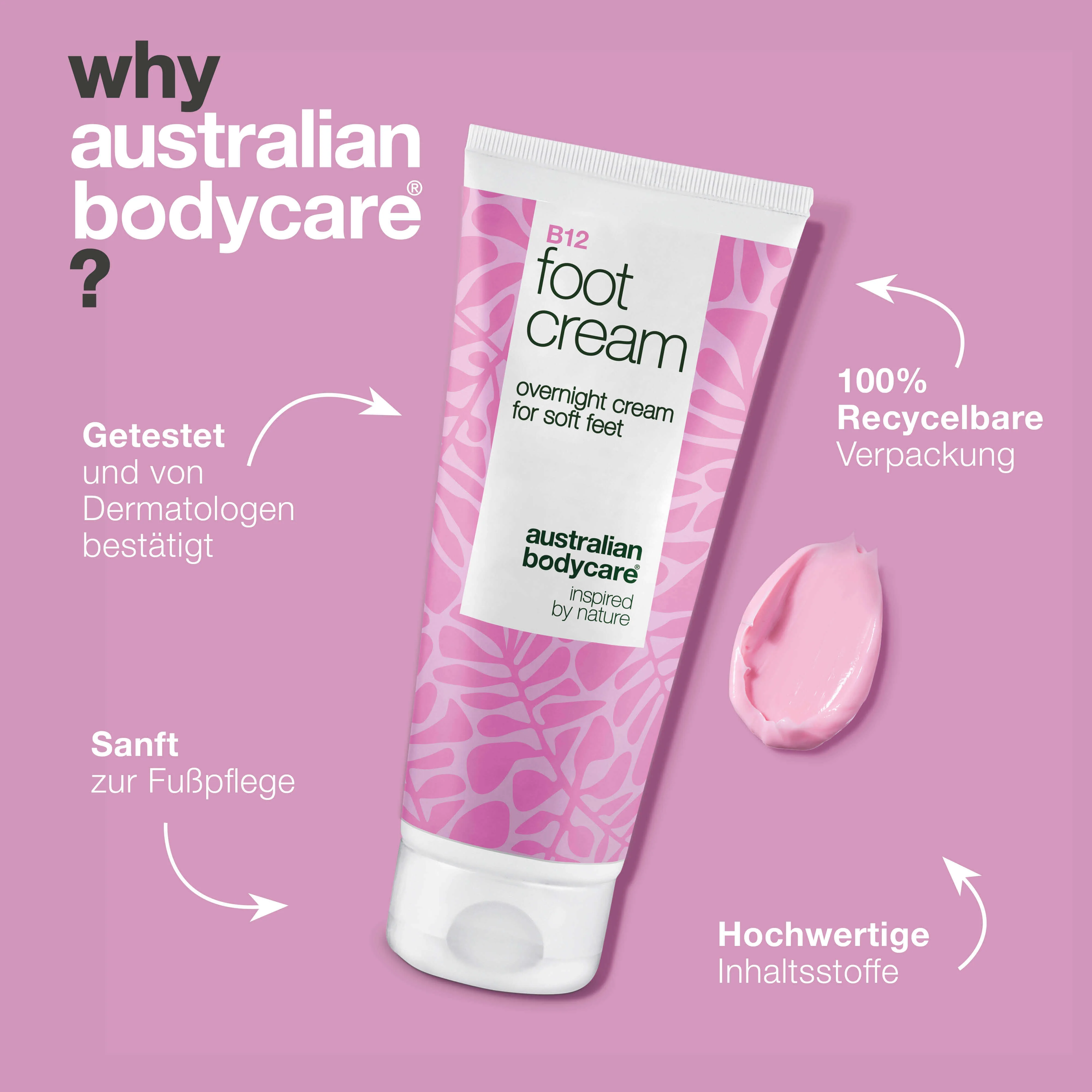 Fußcreme mit Vitamin B12 – pflegt & spendet Feuchtigkeit — Fußcreme mit Vitamin B12 und 10 % Urea für trockene Füße. Spendet Feuchtigkeit und macht die Haut weich. Perfekt für Tag und Nacht. - Image 4