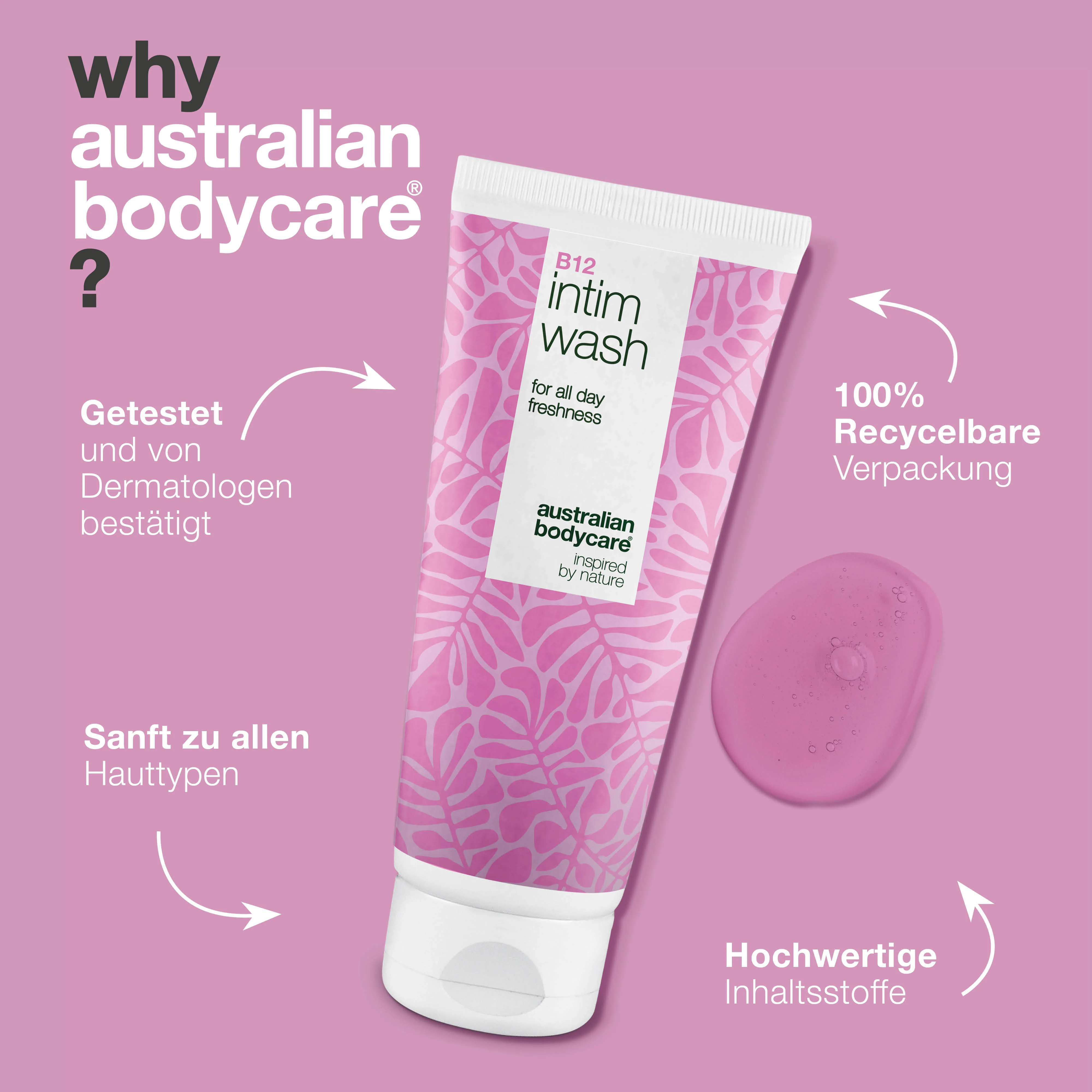 Intimwaschlotion für Frauen 40+ bei trockener Haut — Intimwaschlotion für Frauen 40+ gegen Trockenheit und pH-Störungen. Mit Vitamin B12, Glycerin und pflanzlichen Reinigern. - Image 4