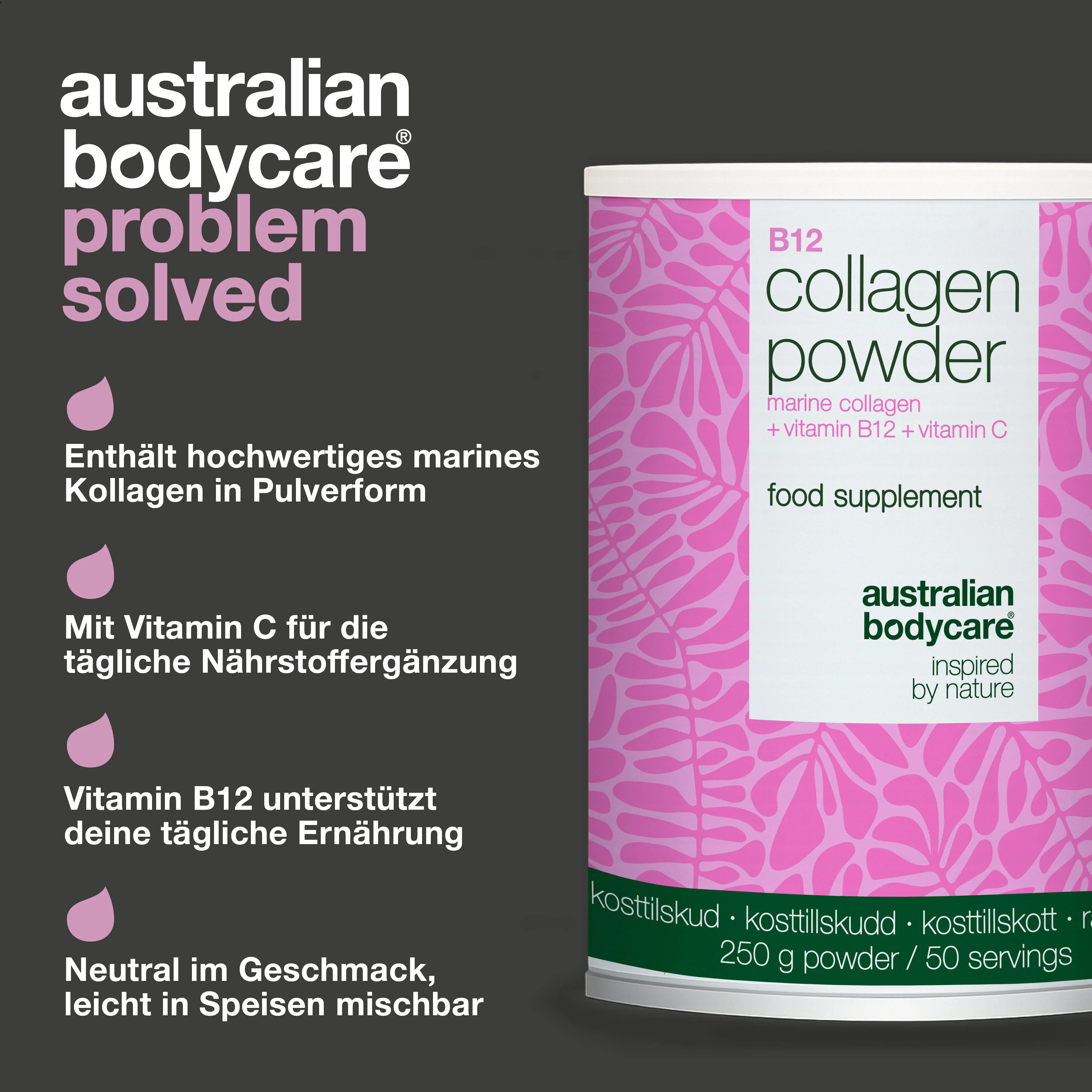 Kollagen pulver mit Vitamin C & B12 – 250g marines — Kollagen Hydrolysat für den täglichen Gebrauch in Speisen oder Getränken. Enthält marines Kollagen, Vitamin C und B12. - Image 3