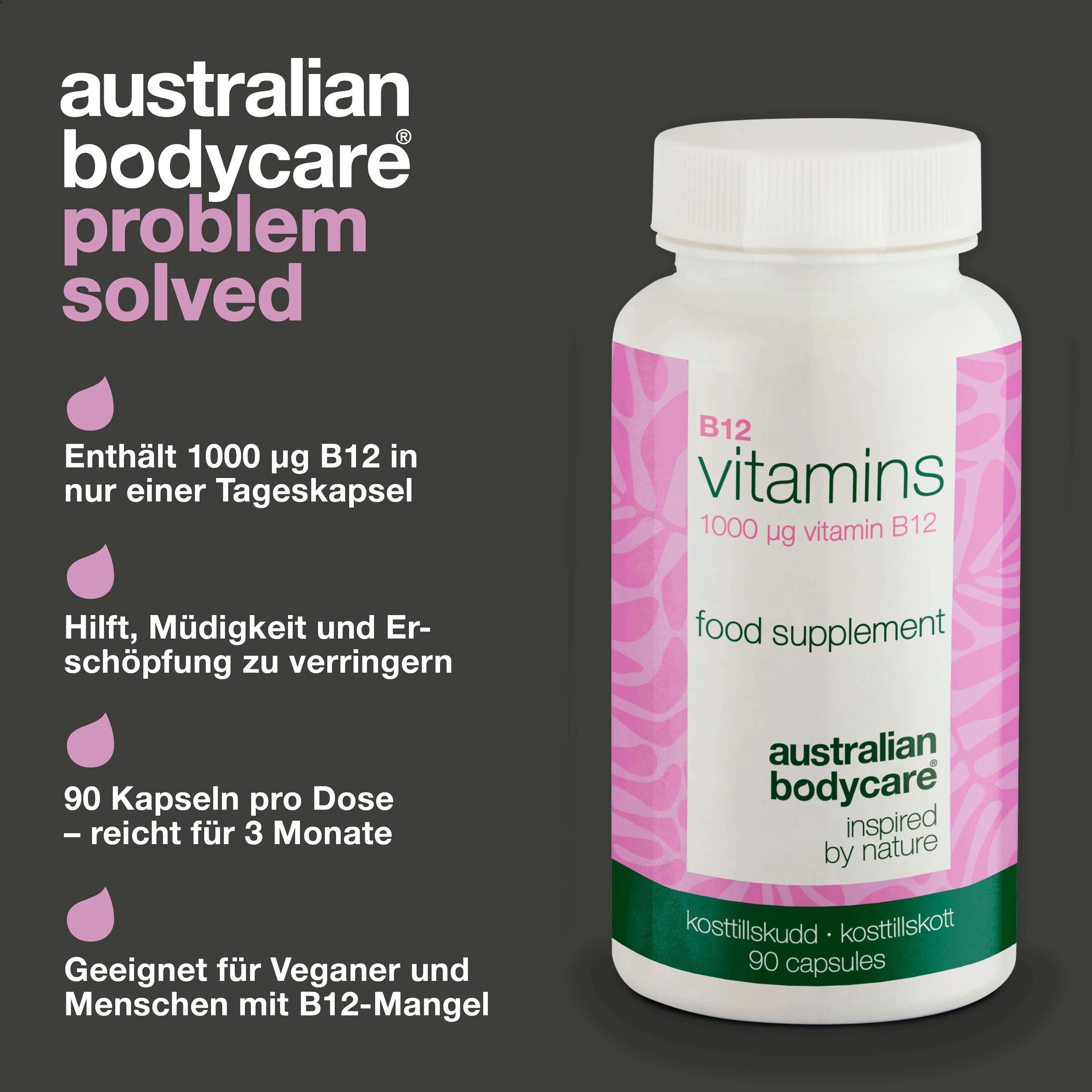 Vitamin B12 Ergänzung – 90 vegane Kapseln, 1000 µg — Hochdosiertes Vitamin B12 – 90 vegane Kapseln für 90 Tage. Tägliche Unterstützung für Energie und eine pflanzliche Ernährung. - Image 3