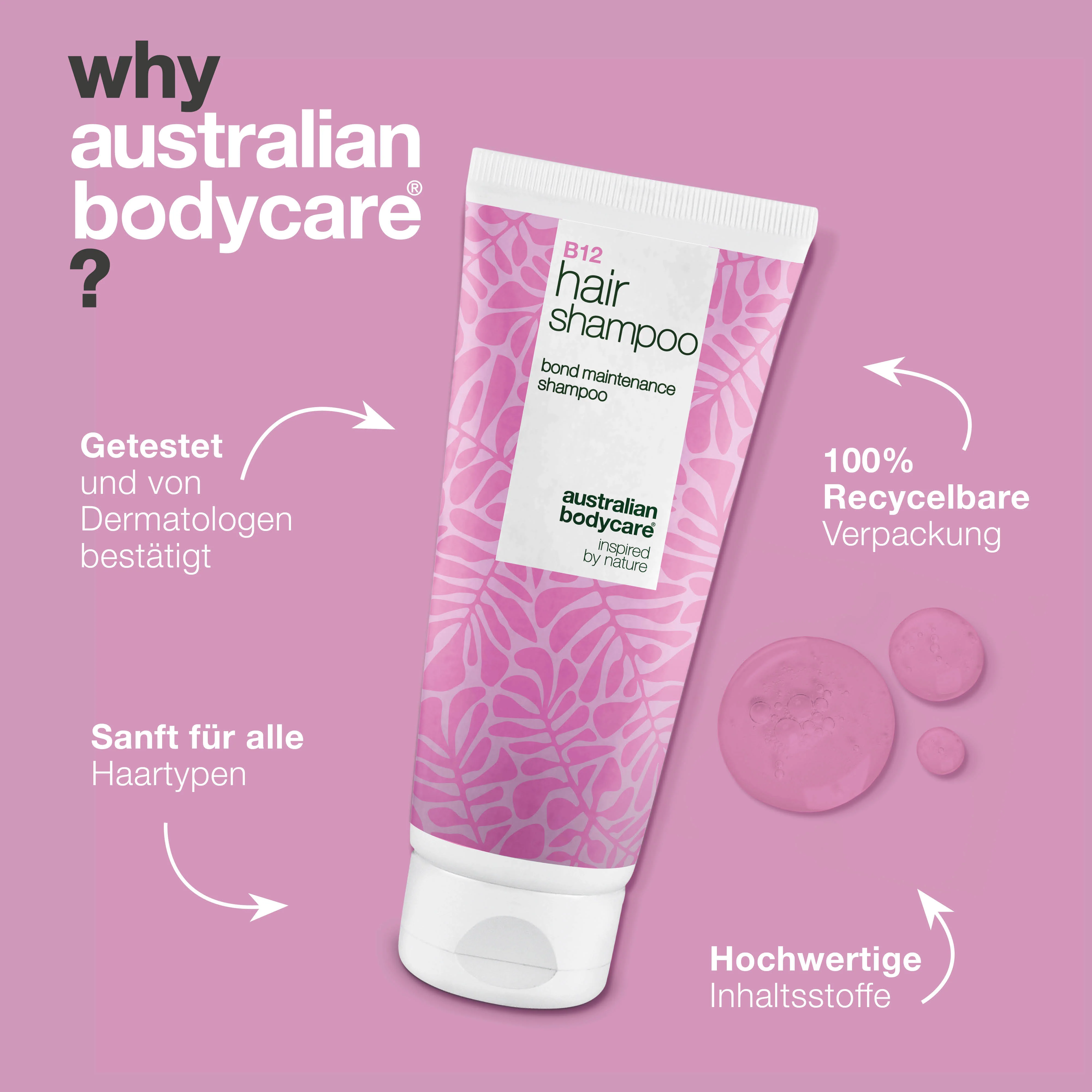 Vitamin B12 Haarshampoo – repariert und stärkt geschädigtes Haar — Vitamin B12 Haarshampoo pflegt trockenes, strapaziertes Haar mit Bond-Effekt. Enthält Vitamin B12, Elaya Renova™ und Glycerin. - Image 4