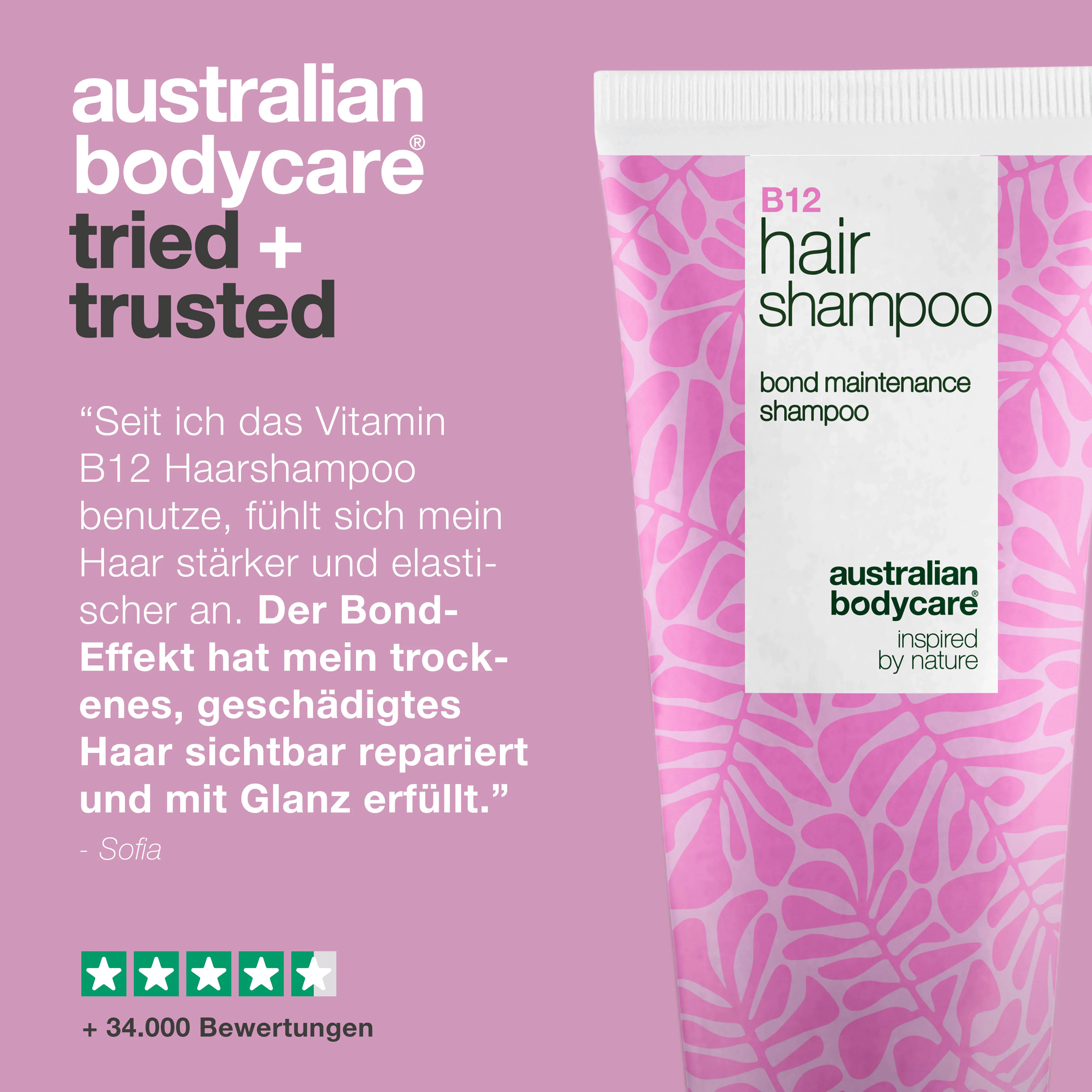 Vitamin B12 Haarshampoo – repariert und stärkt geschädigtes Haar — Vitamin B12 Haarshampoo pflegt trockenes, strapaziertes Haar mit Bond-Effekt. Enthält Vitamin B12, Elaya Renova™ und Glycerin. - Image 5