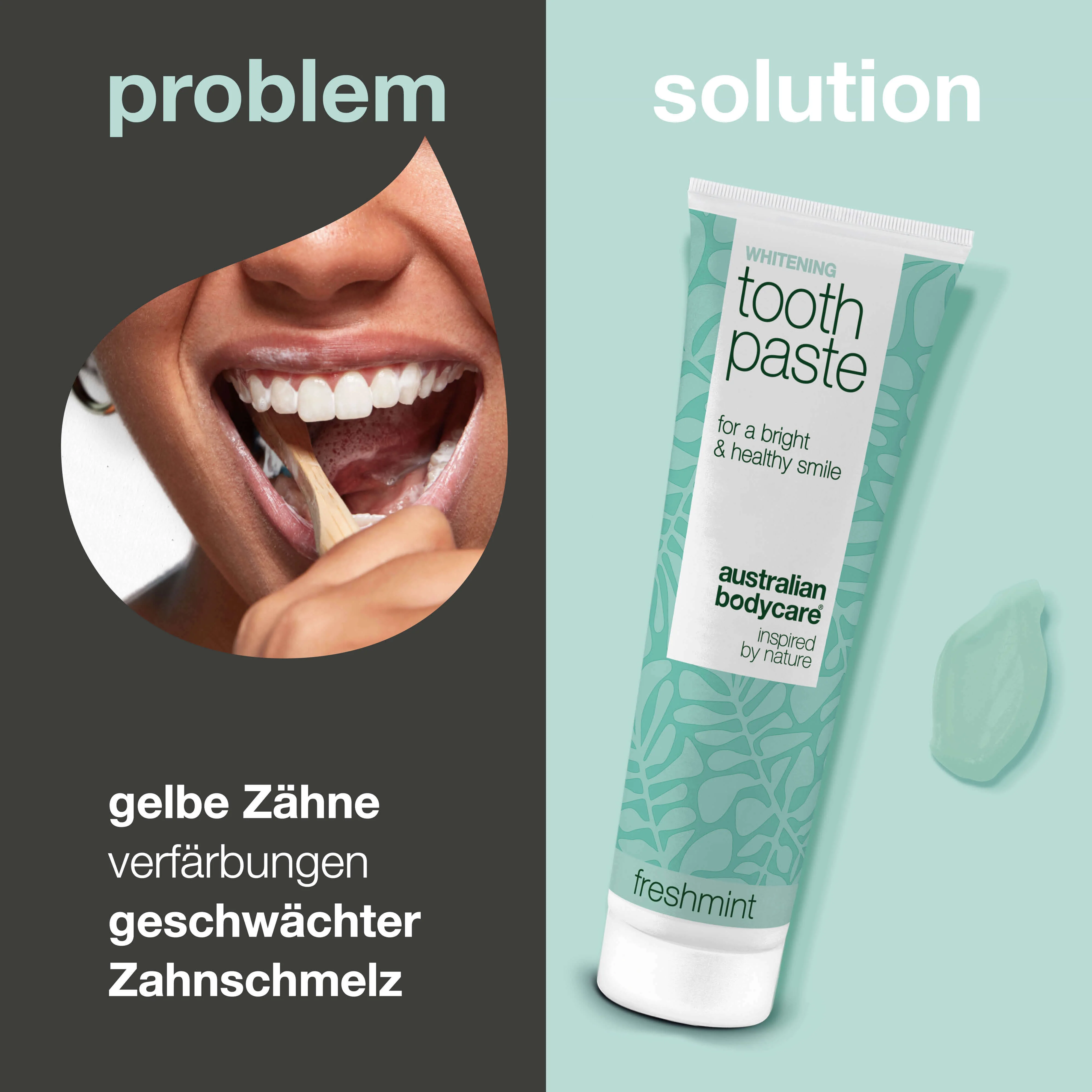 Whitening Zahnpasta – Entfernt Flecken und macht Zähne weiß — Whitening Zahnpasta, die gelbe Zähne bekämpft und den Zahnschmelz stärkt. Mit hydratisierter Kieselsäure, Alumina und Menthol. - Image 2