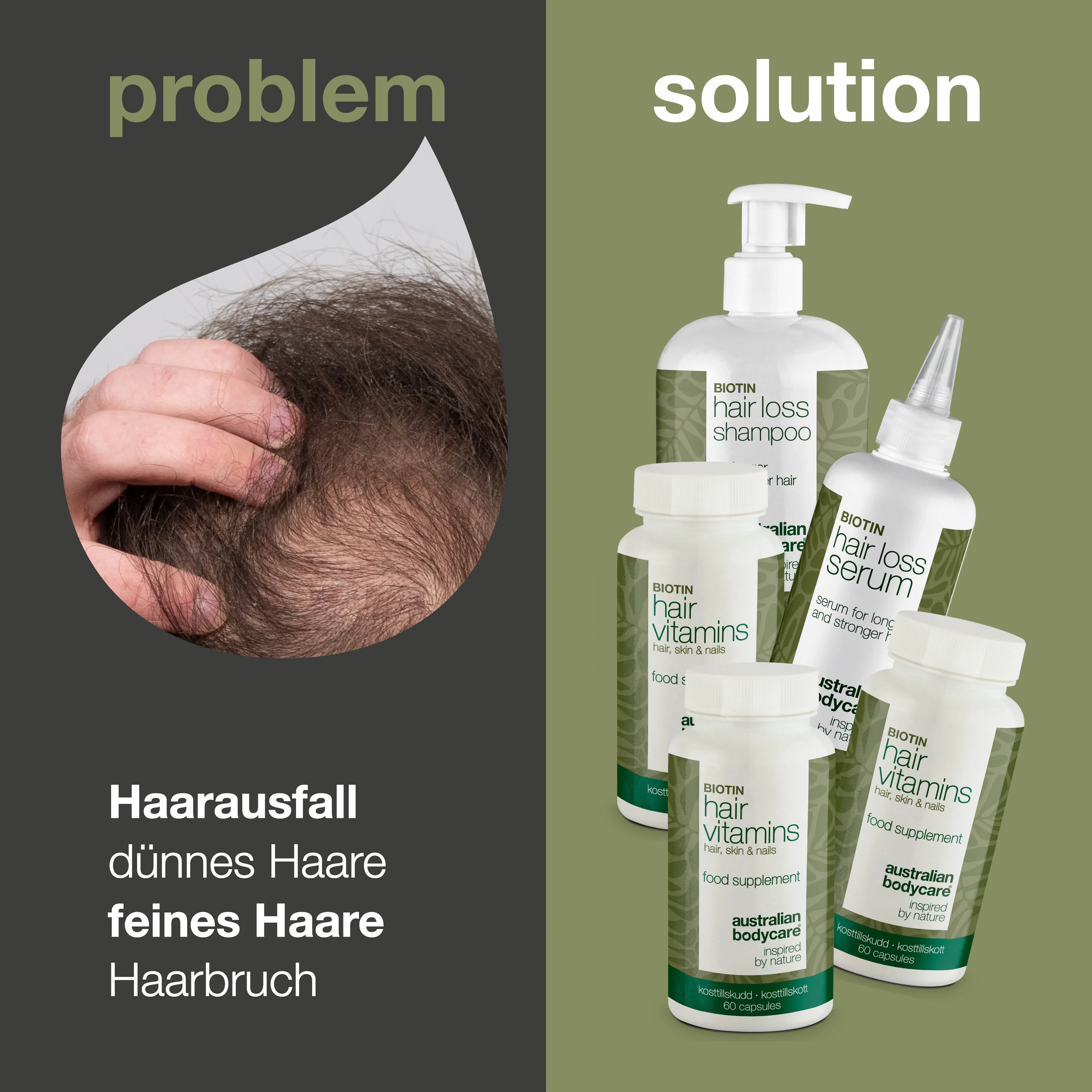 XL Paket gegen Haarausfall & Haarvitamine — 5 Haarausfallprodukte mit Biotin für dünner werdendes Haar - Image 2